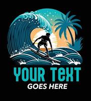 A man surf on a big wave vector