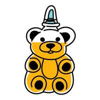 Bear Shaped Bottle of Honey. Transparent flat illustration for storing honey. Animal-shaped packaging design. illustration in the form of a color isolated illustration. Contour illustration vector