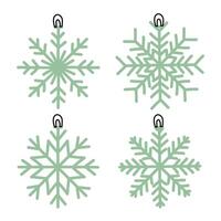 Snowflakes are like Toys for the Christmas Tree. barbed elements are blue on white with a loop. Isolated snow forms. Winter icons. symbol of snow or snowflakes. Snow. Winter objects are fluffy element vector