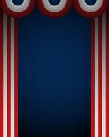 Vertical US dark blue background with red stripes and empty space for text vector