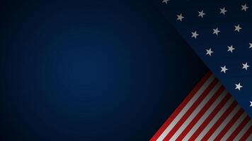 America gradient background with flag on blue and copy space for text vector