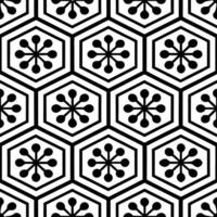 Abstract Black and White Hexagonal Tile Pattern vector
