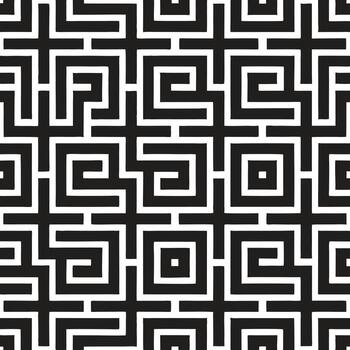 Seamless Black and White Hexagonal Geometric Pattern vector