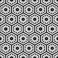 Elegant Hexagonal Lattice Design in Black and White vector