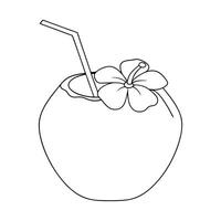 Refreshing Tropical Coconut Beverage for Summer Vibes vector
