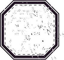 Octagonal vintage travel stamp featuring a distressed texture. Ideal for retro themed designs, postage projects, and mailing labels. Perfect for adding an authentic vintage touch vector