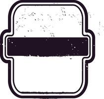 Grunge textured blank vintage mailing label with a black stripe and rounded corners, evoking a retro aesthetic suitable for various design applications vector