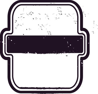 Grunge textured blank vintage mailing label with a black stripe and rounded corners, evoking a retro aesthetic suitable for various design applications