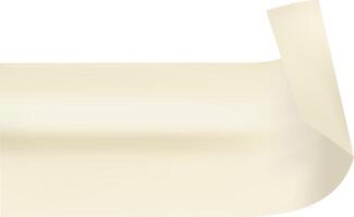 Realistic illustration featuring beige adhesive paper tape curling gracefully on a white background, creating a visually striking and effective design element for various applications vector