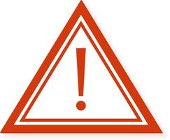 Red warning traffic sign with white background showing exclamation point in triangle shape representing caution, danger, hazard, alert, and attention getting concept vector