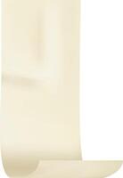 Realistic vertical adhesive tape with a curled bottom edge, hanging gracefully against a white background, creates a simple yet visually appealing design element for various uses vector