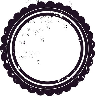 Circular vintage postage stamp design featuring a distressed texture. Ideal for travel themed projects, mailing labels, or decorative border frames. Classic and timeless appeal