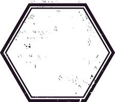 Classic hexagonal postage stamp frame with distressed texture, perfect for vintage themed projects. Ideal for creating custom travel labels, mailing templates, and decorative borders vector