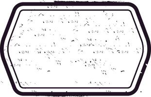 Blank vintage hexagonal postage stamp featuring a grunge effect, waiting to be filled with text, images, or both, isolated against a clean white background vector