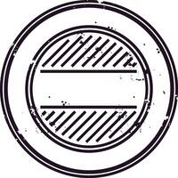 Vintage blank circular stamp with diagonal lines and copy space featuring a grunge effect, creating an old fashioned, authentic look, perfect for travel, mailing, or scrapbooking projects vector