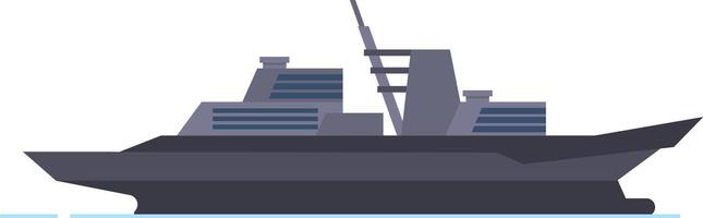 Stealthy warship navigating through calm waters, displaying advanced weapon systems and emphasizing naval military power while ensuring maritime security and defense readiness vector