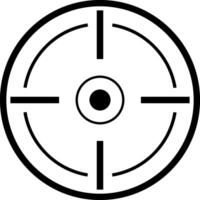 Minimalist illustration of a sniper scope, featuring crosshairs and a central dot, symbolizing precision targeting, focus, and accuracy in aiming vector