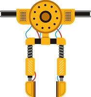 Automated robotic arms gripping components along a production line in a modern factory, showcasing advanced machinery technology in a sleek, isolated illustration vector