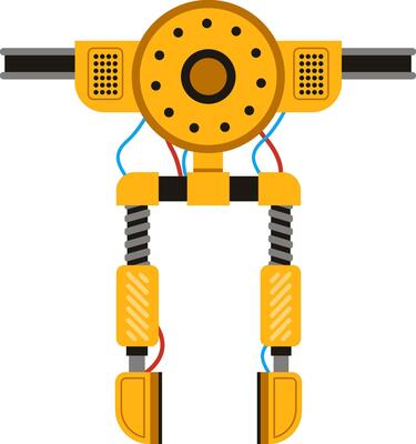 Automated robotic arms gripping components along a production line in a modern factory, showcasing advanced machinery technology in a sleek, isolated illustration