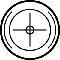 Sniper scope crosshair focusing on target, aiming concept, simple black and white icon of a target, perfect for shooting or hunting related projects vector