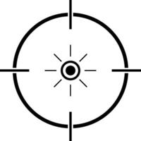 Crosshair locking onto the target with radiating focus lines, illustrating precision and accuracy in aiming and targeting, embodying the essence of marksmanship and tactical skill vector