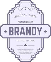 Vintage brandy label design highlighting original taste, premium quality, and limited edition status, featuring elegant typography and decorative elements vector