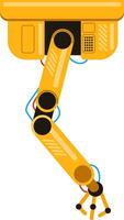 Advanced robotic arm designed for manufacturing applications. Showcasing mechanical precision and innovation in factory automation. Ideal for illustrating industrial machinery and technology concepts vector