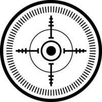 illustration showcasing a detailed sniper aim pointer with concentric circles and crosshairs, symbolizing precision targeting and focused navigation for military applications vector