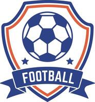 Displaying a football club logo featuring a ball and ribbon banner, adorned with two five pointed stars, set against a clean white background vector