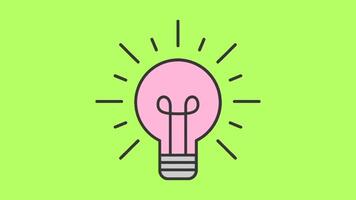 idea bulb animation isolated on green screen background video