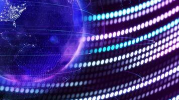 A depiction of a planet enveloped in layers of modern information environment video