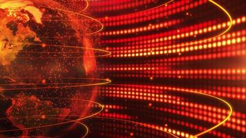 Abstract image of the virtual space of modern technologies around the Earth video