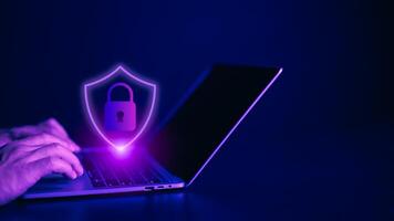 cyber security concept, Login, User, Identification information security and encryption, secure Internet access, Developing network security system, Secure access to user's personal information. photo