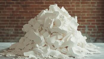 Pile on white Styrofoam damage waste rubbish stack after food container or other photo