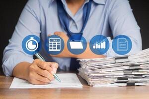 Season to pay tax and budget planning concept. Individual income tax return photo
