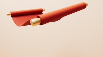 Blank Chinese ancient red reel banner, 3d rendering video