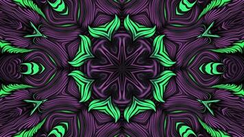A psychedelic pattern with green and purple colors video