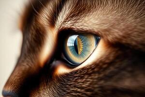 Hyperrealistic Digital Painting of a Cat Eye Close-Up with Stunning Detail and Surreal Reflections in a Dreamlike Art Style photo