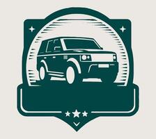 A car in a badge vector