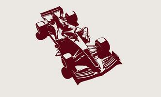 A racing car is shown in a brown and white design vector