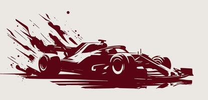 A racing car is shown in a splash of paint vector