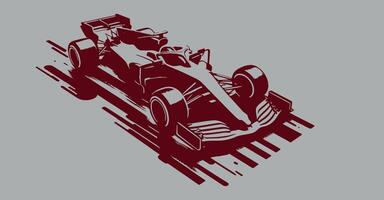 A racing car is shown on a gray background vector