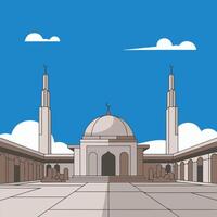 Mosque illustration with surrounded area vector