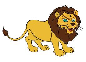 Lion smiling isolated on white background vector