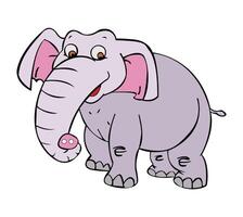 Elephant smiling isolated on white background vector