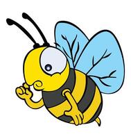 Bee smiling isolated on white background vector
