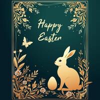 A Timeless and Elegant Happy Easter Greeting Card Minimalist Luxurious vector