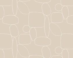 Sea stone wall stylish pattern with white drawing on beige color background vector