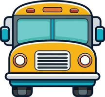 Illustration of a Cartoon School Bus Front View vector
