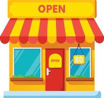 A Colorful Open Shop with a Sign vector